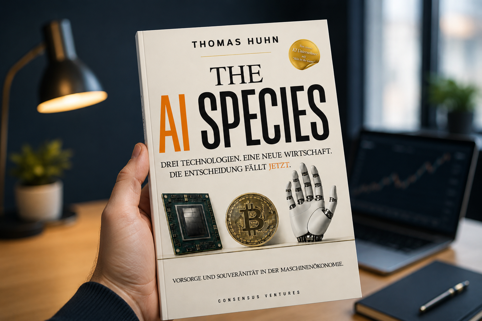 The AI Species — Taschenbuch in der Hand